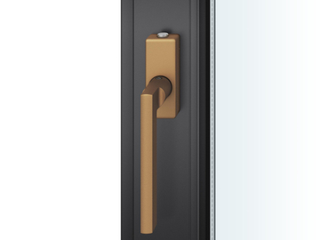 FSB 1035 Fenstergriff mit Knopfverriegelung Aluminium gestrahlt, bronzefarbig eloxiert (0410)