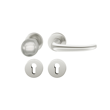 FSB 1023 Türdrücker-Knopf Garnitur Aluminium naturfarbig (0105)