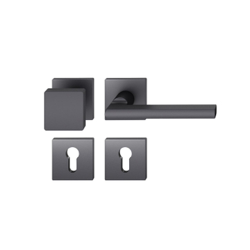 FSB 1035 Türdrücker-Knopf Garnitur Aluminium gestrahlt, schwarz eloxiert (0810)