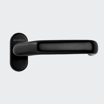 Türdrücker / Türgriff, gekröpft, Schüco 210752 RAL 9005 (Tiefschwarz)