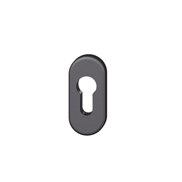 FSB Schließzylinderrosette oval Aluminium gestrahlt, schwarz eloxiert (0810)