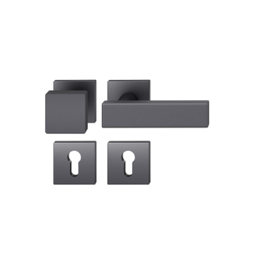 FSB 1003 Türdrücker-Knopf Garnitur Aluminium gestrahlt, schwarz eloxiert (0810)
