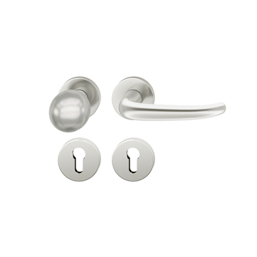 FSB 1023 Türdrücker-Knopf Garnitur Aluminium naturfarbig (0105)