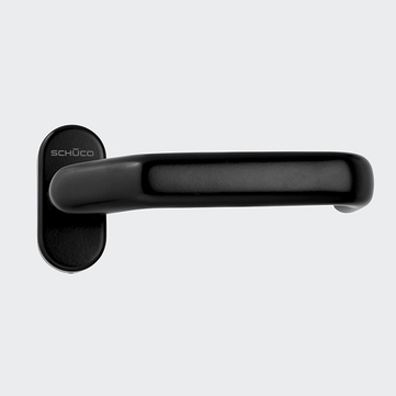 Türdrücker / Türgriff, gekröpft, Schüco 210752 RAL 9005 (Tiefschwarz)