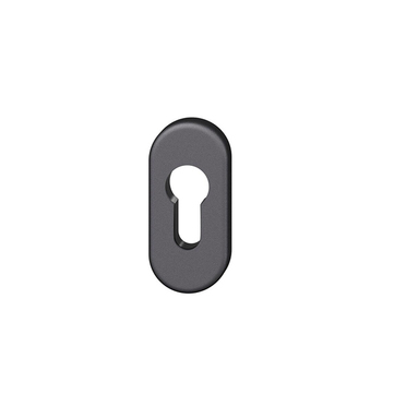 FSB Schließzylinderrosette oval Aluminium gestrahlt, schwarz eloxiert (0810)