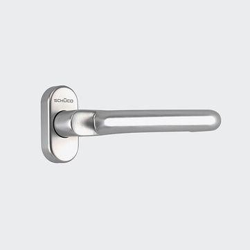 Türdrücker / Türgriff, gekröpft / Schüco 240014 Naturton / Silberfarbig (E3/C0 (EV1))