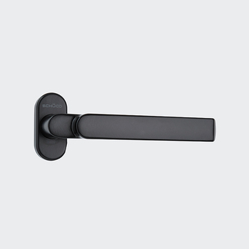 Türdrücker / Türgriff, gekröpft / Schüco 240157 RAL 9005 (Tiefschwarz) | Gekröpft