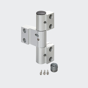 Aufsatzband für nach innen oder außen öffnende Anschlagtüren, 3-teilig INOX Look