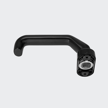 Türdrücker / Türgriff, gekröpft, Schüco 210752 RAL 9005 (Tiefschwarz)