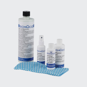 Schüco Reinigungs- und Pflegemittel-Set für Aluminium-Elemente, 298672 