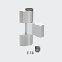 Aufsatzband für nach innen oder außen öffnende Anschlagtüren, 3-teilig INOX Look