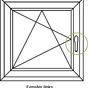 Schüco Balkontürgriff / Türziehgriff / Ziehgriff Terrassentür / Griff Terrassentür außen Weiß