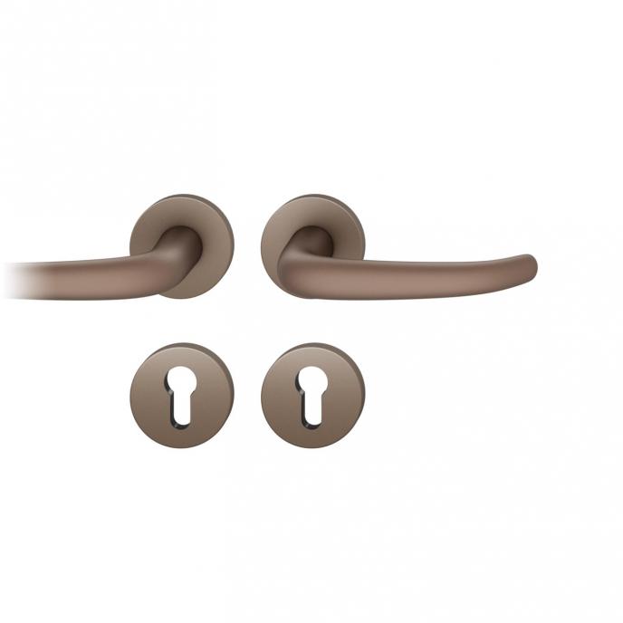 FSB 1023 Türgriff für Profilzylinderrosette Aluminium gestrahlt, mittelbronzefarbig eloxiert (0510)