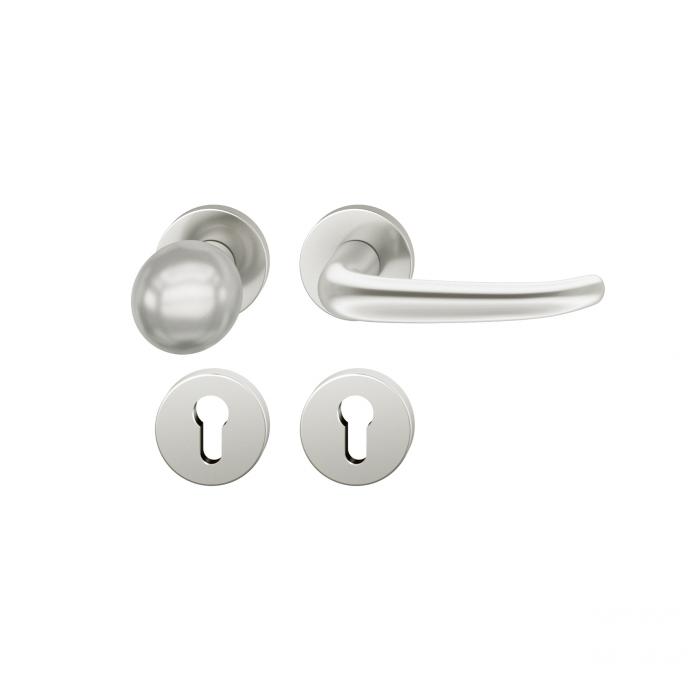 FSB 1023 Türdrücker-Knopf Garnitur Aluminium naturfarbig (0105)