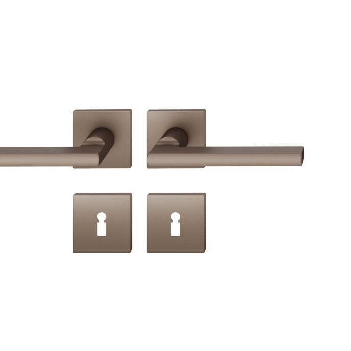 FSB 1035 Türgriff für Bundbartrosette Aluminium gestrahlt, mittelbronzefarbig eloxiert (0510)