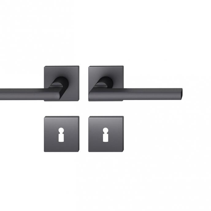 FSB 1035 Türgriff für Bundbartrosette Aluminium gestrahlt, schwarz eloxiert (0810)