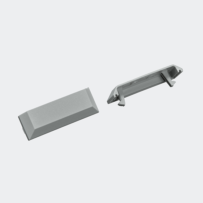 Schüco Wasserschlitzkappen / Entwässerungskappen Grau (7001)