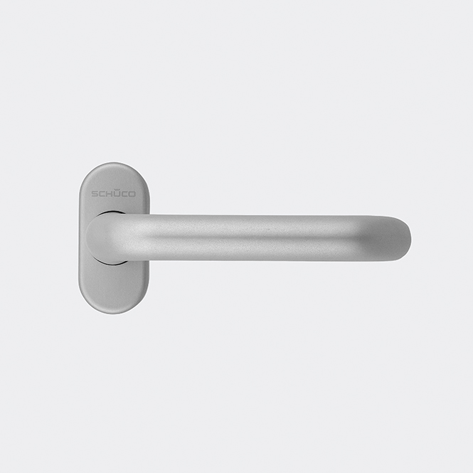 Türdrücker / Türgriff, gerade / Schüco 210678 Naturton / Silberfarbig (E6/C0 (EV1))