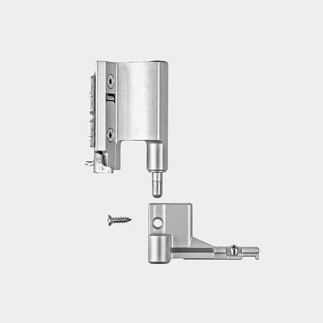 Ecklager 130 kg Links | Naturton/Silberfarbig