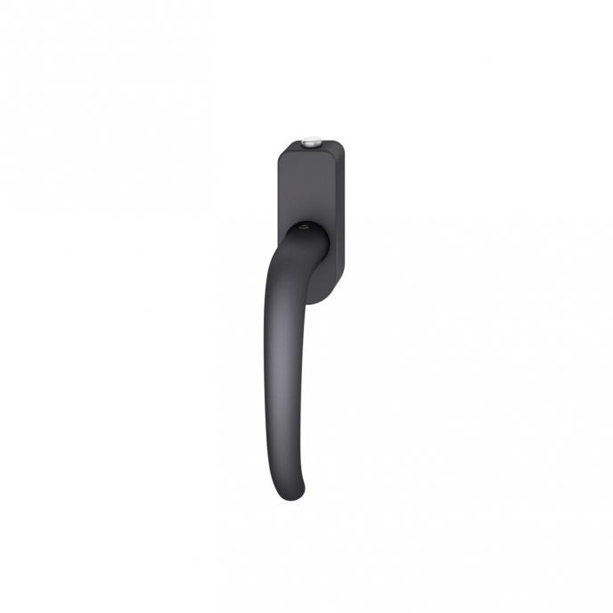 FSB 1023 Fenstergriff mit Knopfverriegelung Aluminium gestrahlt, schwarz eloxiert (0810)