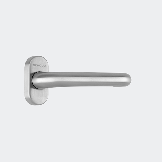 Türdrücker / Türgriff, schräg / Schüco 210919 Edelstahl (INOX)