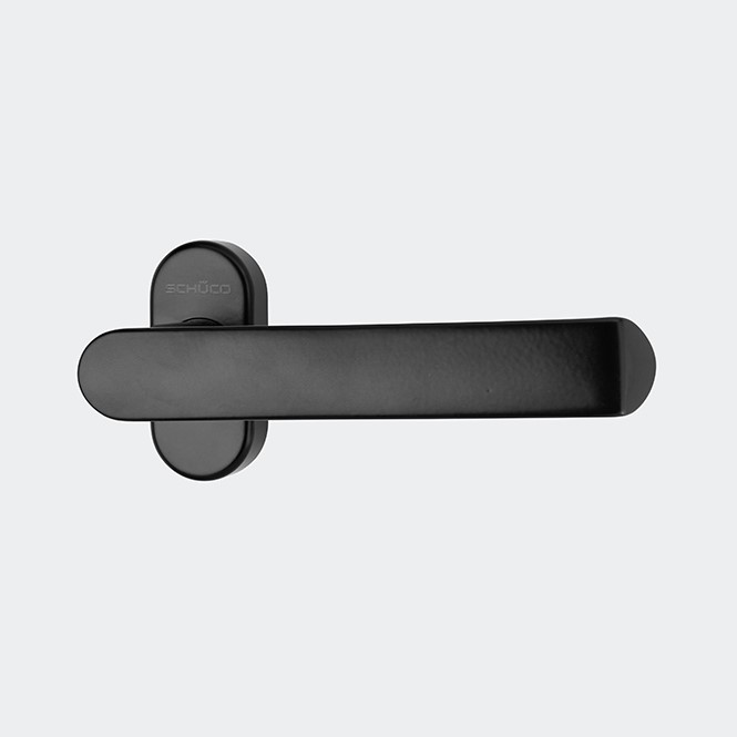 Türdrücker / Türgriff, gerade / Schüco 240153 RAL 9005 (Tiefschwarz) | Gerade