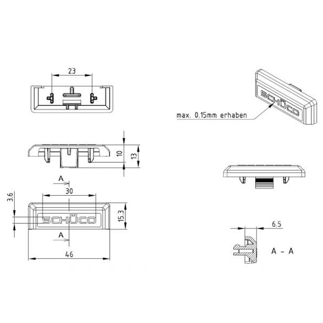 Schüco Wasserschlitzkappen / Entwässerungskappen Basaltgrau