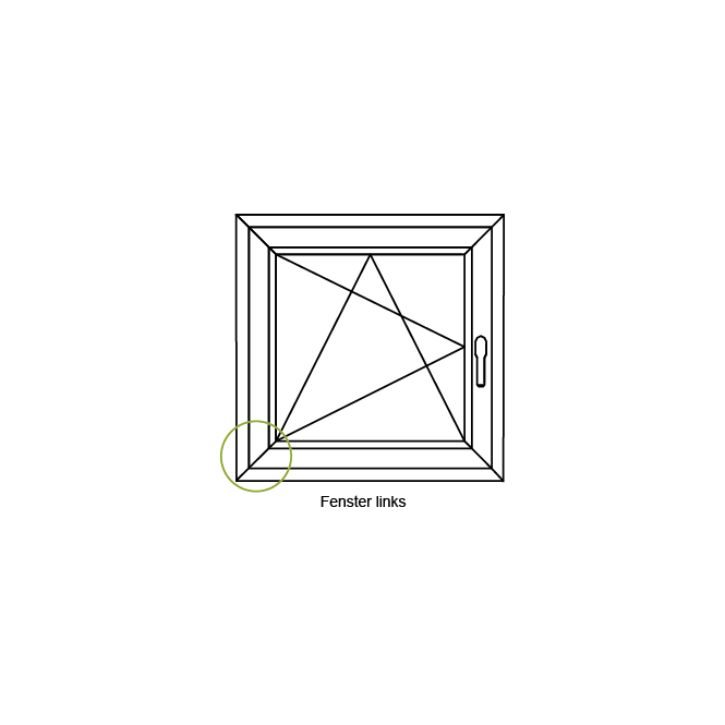 Ecklager Blendrahmen links