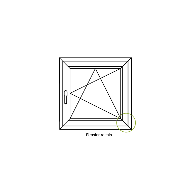 Ecklager Blendrahmen rechts