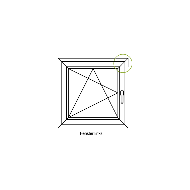 Eckumlenkung griffseitig oben